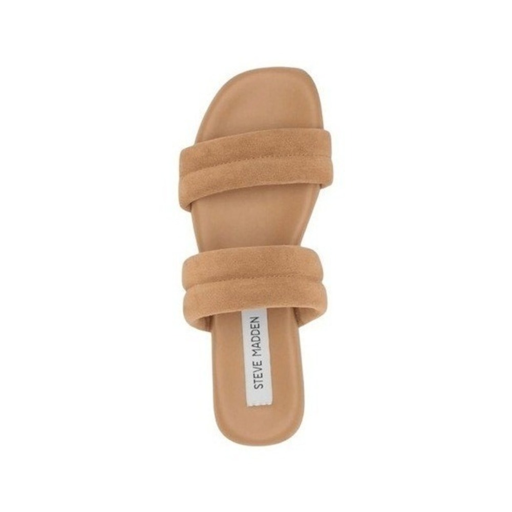 Steve Madden‎ Wizen Sandal Tan Suede Textured Leather Slide Slip-On Flat 8